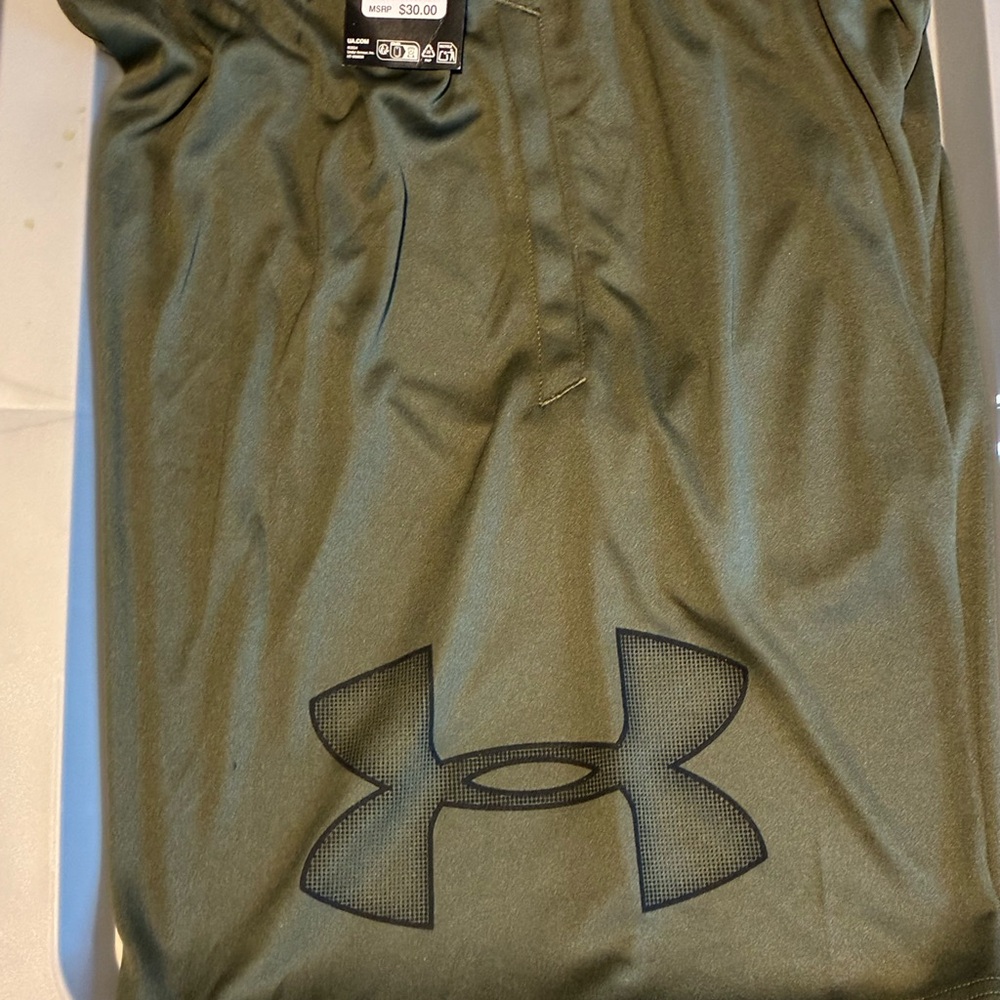Under Armour Men's Performance Olive Green Shorts